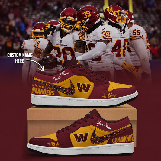 [TOUCHDOWN DEAL] NEW CUSTOMIZED NFL12 WTC WASHINGTON COMMANDERS AIR JORDAN LOW SHOES