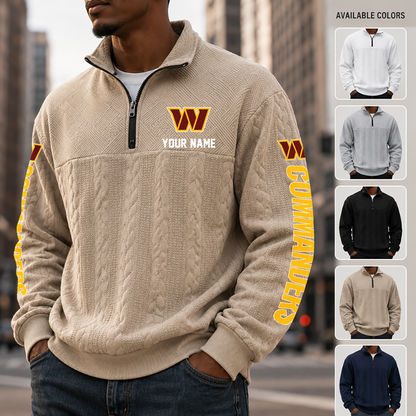[TOUCHDOWN DEAL] NEW CUSTOMIZED NFL12 WTC WASHINGTON COMMANDERS MULTICOLOR QUARTER-ZIP SWEATSHIRT