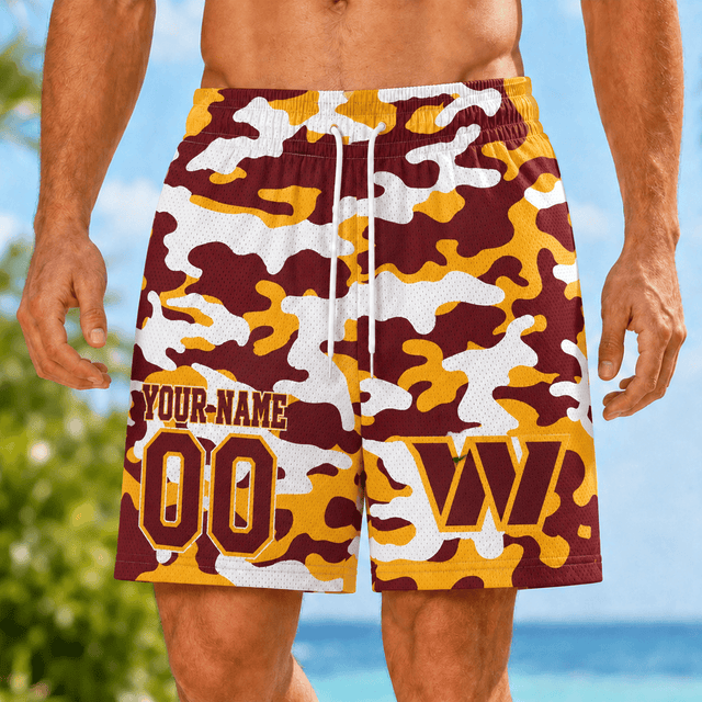[TOUCHDOWN DEAL] NEW CUSTOMIZED NFL12 WTC WASHINGTON COMMANDERS SHORT PANTS