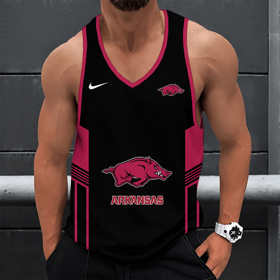 [TOUCHDOWN DEAL] NEW CUSTOMIZED NCAA FBS12 AKR ARKANSAS RAZORBACKS UNISEX TANK TOP