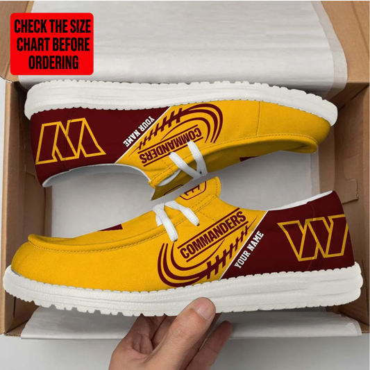 [TOUCHDOWN DEAL] NEW CUSTOMIZED NFL12 WTC WASHINGTON COMMANDERS LOAFER SHOES