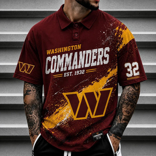 [TOUCHDOWN DEAL] NEW CUSTOMIZED NFL12 WTC WASHINGTON COMMANDERS POLO SHIRT