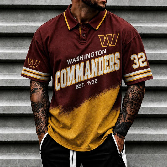 [TOUCHDOWN DEAL] NEW CUSTOMIZED NFL12 WTC WASHINGTON COMMANDERS POLO SHIRT
