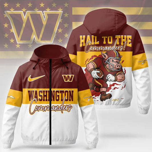 [TOUCHDOWN DEAL] NEW CUSTOMIZED NFL12 WTC WASHINGTON COMMANDERS WINDBREAKER JACKET