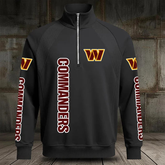 [TOUCHDOWN DEAL] NEW CUSTOMIZED NFL12 WTC WASHINGTON COMMANDERS MEN'S MULTICOLOR QUARTER-ZIP PULLOVER