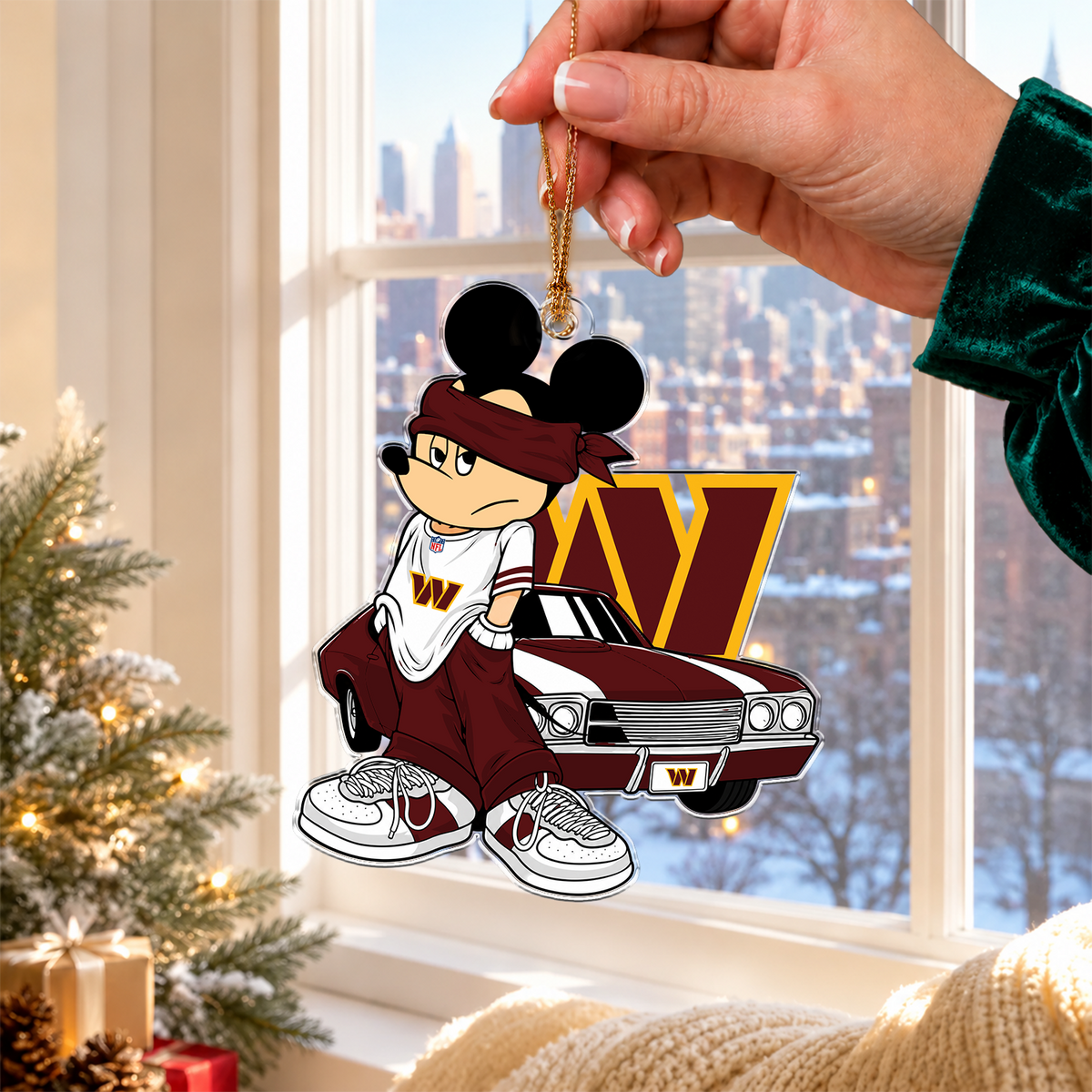 [TOUCHDOWN DEAL] NEW CUSTOMIZED NFL12 WTC WASHINGTON COMMANDERS CHRISTMAS ACRYLIC ORNAMENT