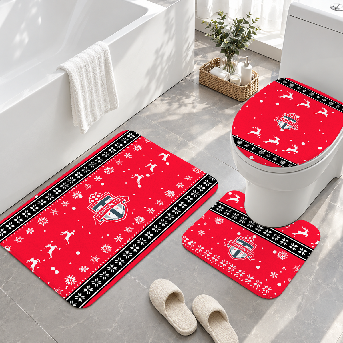 [GOAL DEAL] NEW CUSTOMIZED MLS12 TRT TORONTO FC 3-PIECE BATHROOM RUG SET
