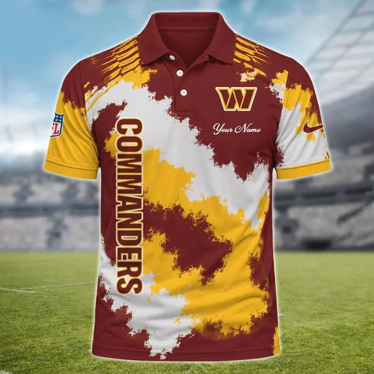 [TOUCHDOWN DEAL] NEW CUSTOMIZED NFL12 WTC WASHINGTON COMMANDERS MULTICOLOR POLO SHIRT