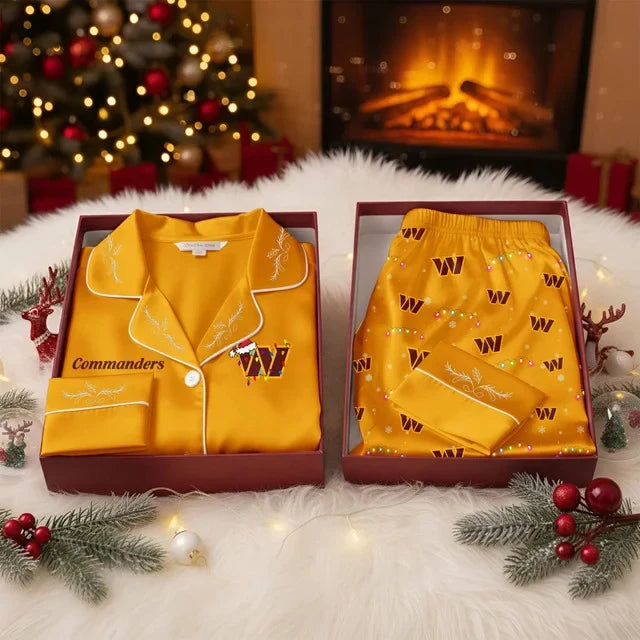 [TOUCHDOWN DEAL] NEW CUSTOMIZED NFL12 WTC WASHINGTON COMMANDERS LONG-SLEEVE PAJAMA SET