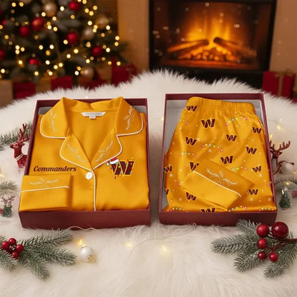 [TOUCHDOWN DEAL] NEW CUSTOMIZED NFL12 WTC WASHINGTON COMMANDERS LONG-SLEEVE PAJAMA SET