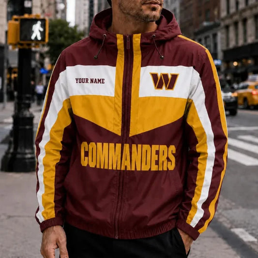 [TOUCHDOWN DEAL] NEW CUSTOMIZED NFL12 WTC WASHINGTON COMMANDERS WINDBREAKER JACKET