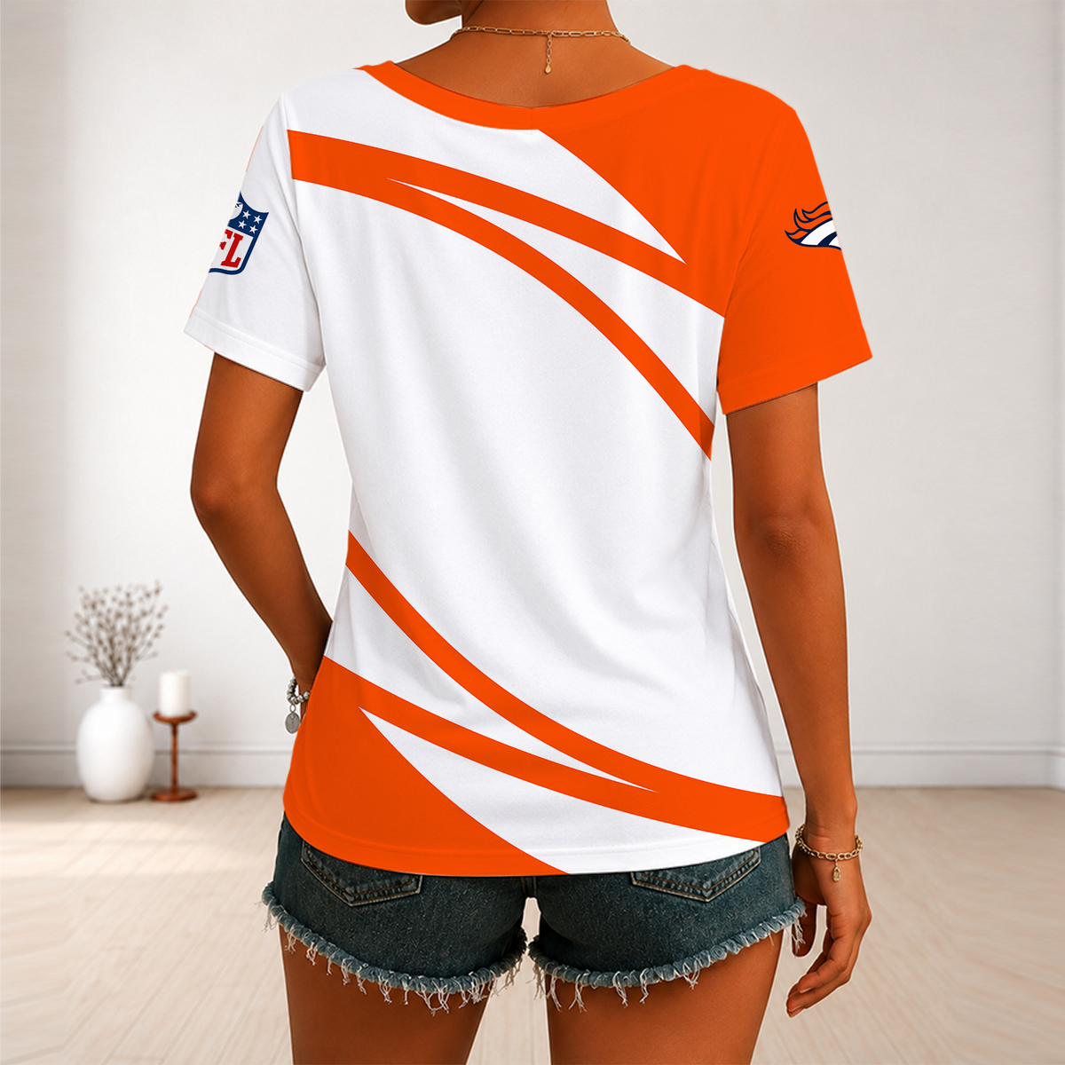 [TOUCHDOWN DEAL] NEW CUSTOMIZED NFL13 DVB DENVER BRONCOS V-NECK FEMALE SHIRT