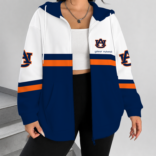 [TOUCHDOWN DEAL] NEW CUSTOMIZED NCAA FBS13 ABT AUBURN TIGERS ZIP HOODIE
