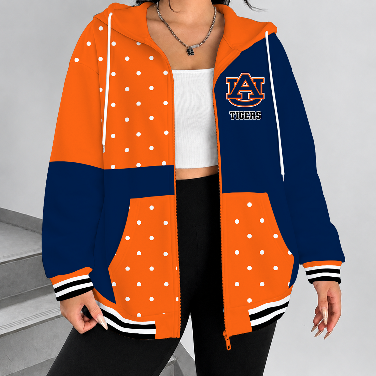 [TOUCHDOWN DEAL] NEW CUSTOMIZED NCAA FBS13 ABT AUBURN TIGERS ZIP HOODIE