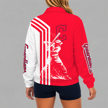 [HOMERUN DEAL] NEW CUSTOMIZED MLB13 CGS CLEVELAND GUARDIANS V-NECK ZIPPER SWEATSHIRT JACKET