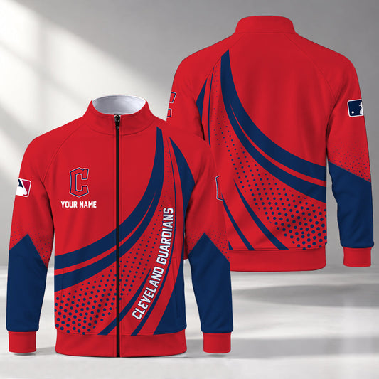 [HOMERUN DEAL] NEW CUSTOMIZED MLB13 CGS CLEVELAND GUARDIANS STAND COLLAR JACKET