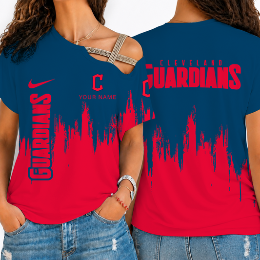 [HOMERUN DEAL] NEW CUSTOMIZED MLB13 CGS CLEVELAND GUARDIANS SHOULDER SHIRT