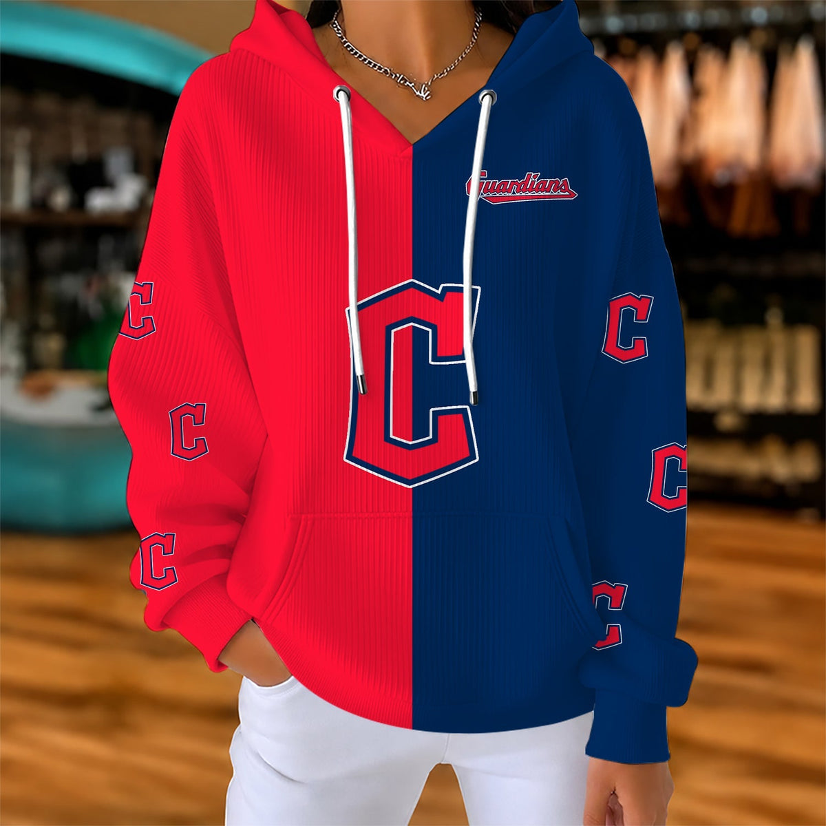 [HOMERUN DEAL] NEW CUSTOMIZED MLB13 CGS CLEVELAND GUARDIANS RIBBED HOODIE & SWEATSHIRT