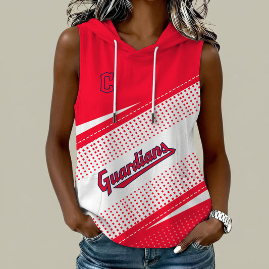 [HOMERUN DEAL] NEW CUSTOMIZED MLB13 CGS CLEVELAND GUARDIANS WOMEN'S SLEEVELESS HOODED POCKET TANK TOP