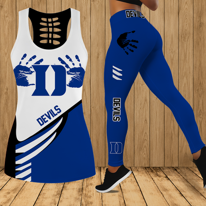 [HOOPS SPECIAL] NEW CUSTOMIZED NCAA CFH13 DLD DUKE BLUE DEVILS HOLLOW TANK TOP & LEGGINGS SET