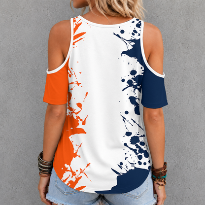 [TOUCHDOWN DEAL] NEW CUSTOMIZED NFL13 DVB DENVER BRONCOS CRISS CROSS V-NECK TOP