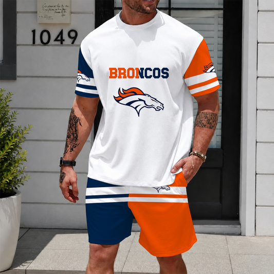 [TOUCHDOWN DEAL] NEWCUSTOMIZED NFL13 DVB DENVER BRONCOS UNISEX T-SHIRT & SHORTS SET