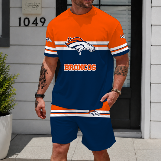 [TOUCHDOWN DEAL] NEWCUSTOMIZED NFL13 DVB DENVER BRONCOS UNISEX T-SHIRT & SHORTS SET