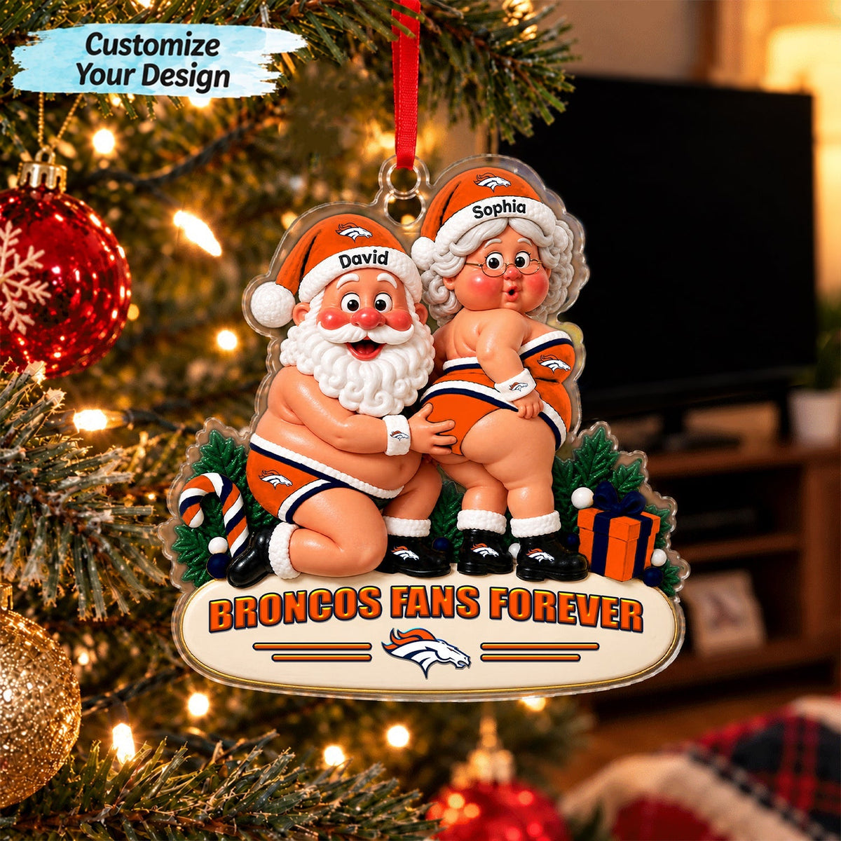 [TOUCHDOWN DEAL] NEW CUSTOMIZED NFL13 DVB DENVER BRONCOS CHRISTMAS ACRYLIC ORNAMENT