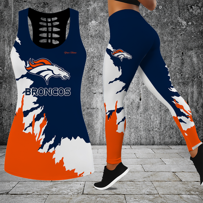 [TOUCHDOWN DEAL] NEW CUSTOMIZED NFL13 DVB DENVER BRONCOS HOLLOW TANK TOP & LEGGINGS SET