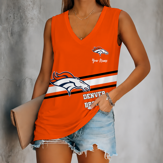 [TOUCHDOWN DEAL] NEW CUSTOMIZED NFL13 DVB DENVER BRONCOS WOMEN'S V-NECK TANK TOP