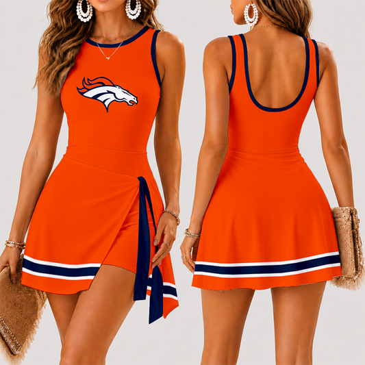 [TOUCHDOWN DEAL] NEW CUSTOMIZED NFL13 DVB DENVER BRONCOS WOMEN'S SUMMER SKORT DRESS