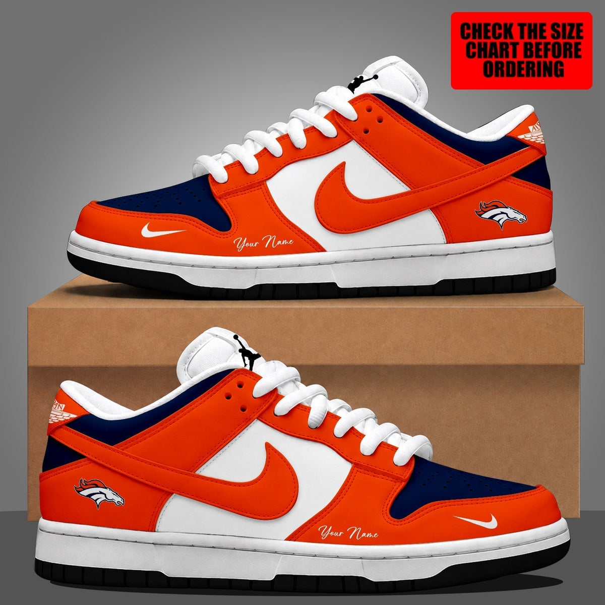 [TOUCHDOWN DEAL] NEW CUSTOMIZED NFL13 DVB DENVER BRONCOS DUNK LOW SHOES