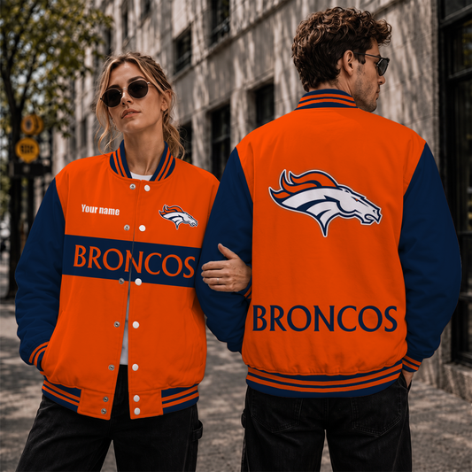 [TOUCHDOWN DEAL] NEW CUSTOMIZED NFL13 DVB DENVER BRONCOS SATIN VARSITY & BASEBALL JACKET