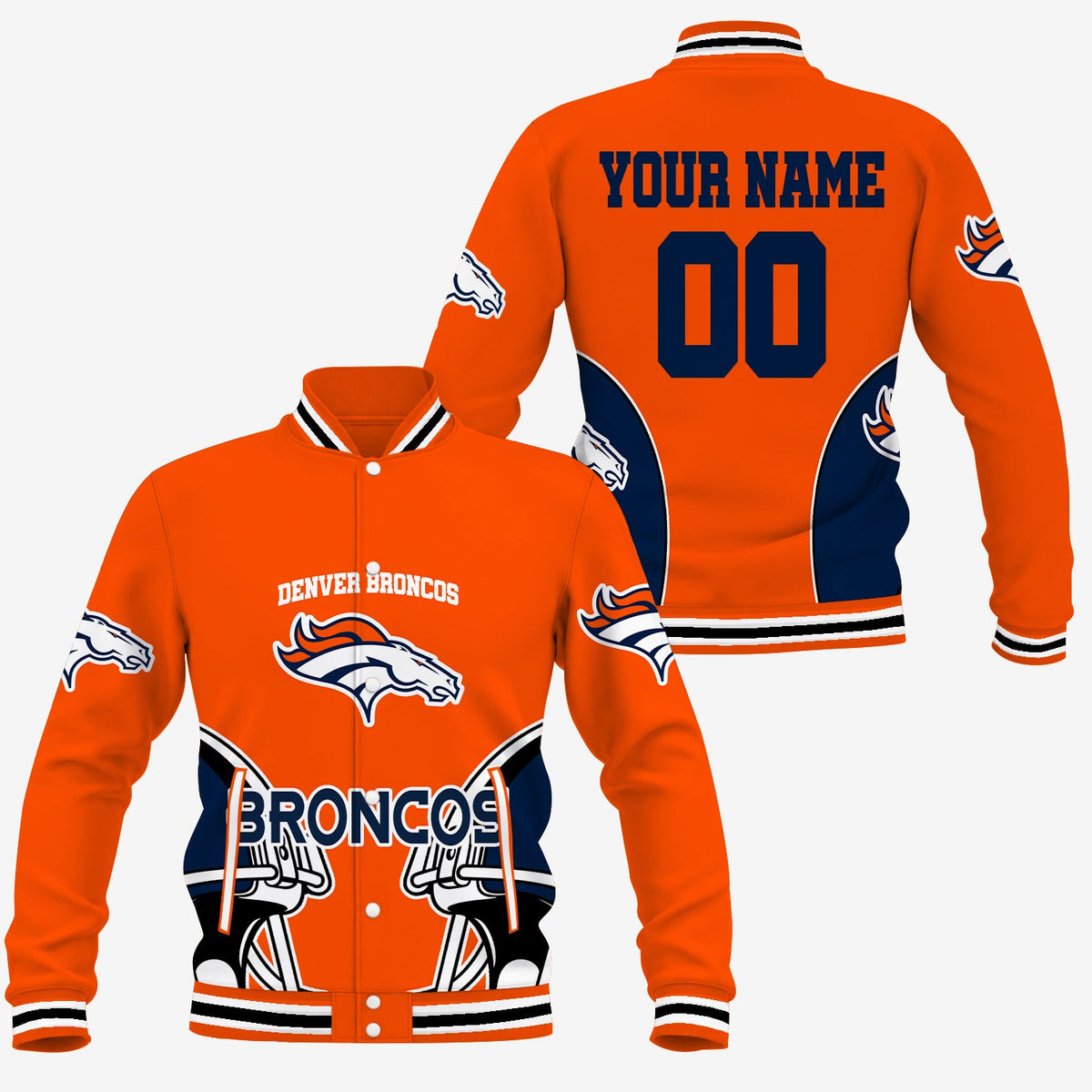 [TOUCHDOWN DEAL] NEW CUSTOMIZED NFL13 DVB DENVER BRONCOS SATIN VARSITY & BASEBALL JACKET