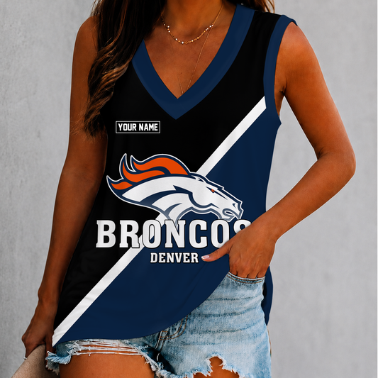 [TOUCHDOWN DEAL] NEW CUSTOMIZED NFL13 DVB DENVER BRONCOS WOMEN'S V-NECK TANK TOP