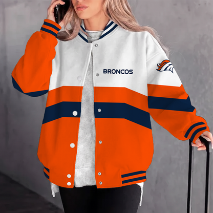 [TOUCHDOWN DEAL] NEW CUSTOMIZED NFL13 DVB DENVER BRONCOS SATIN VARSITY & BASEBALL JACKET