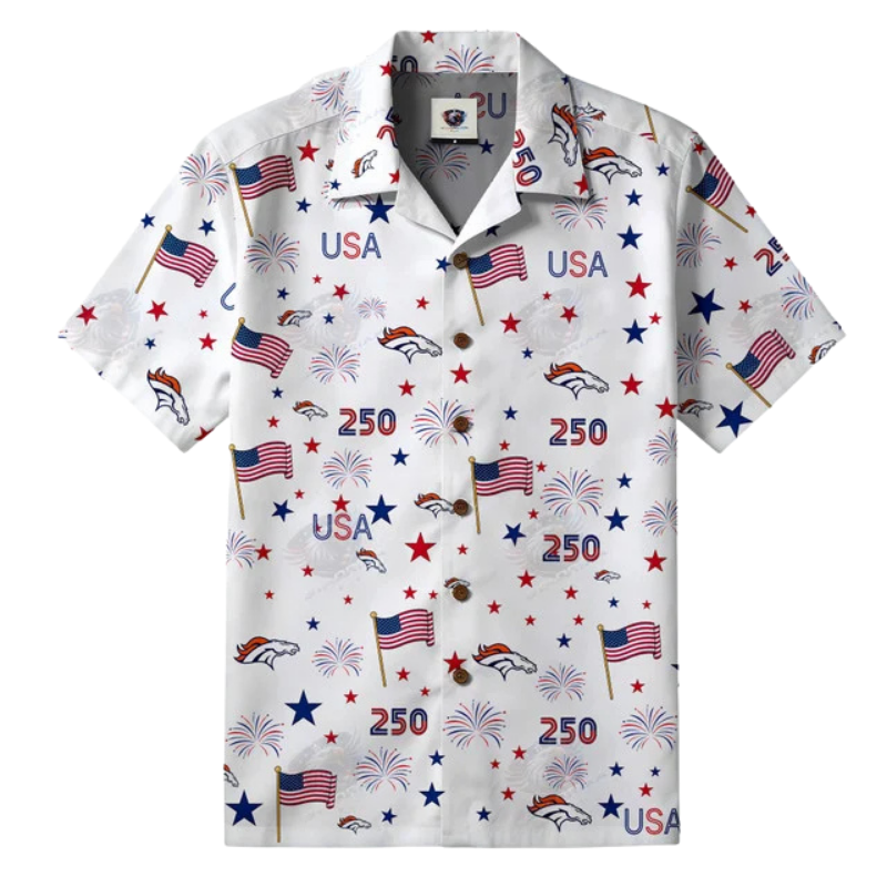 [TOUCHDOWN DEAL] NEW CUSTOMIZED NFL13 DVB DENVER BRONCOS PATRIOTIC 250 USA HAWAIIAN SHIRT