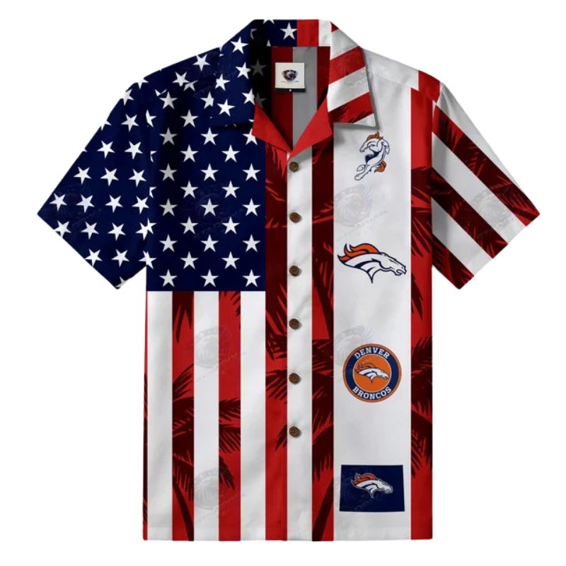 [TOUCHDOWN DEAL] NEW CUSTOMIZED NFL13 DVB DENVER BRONCOS PATRIOTIC 250 USA HAWAIIAN SHIRT