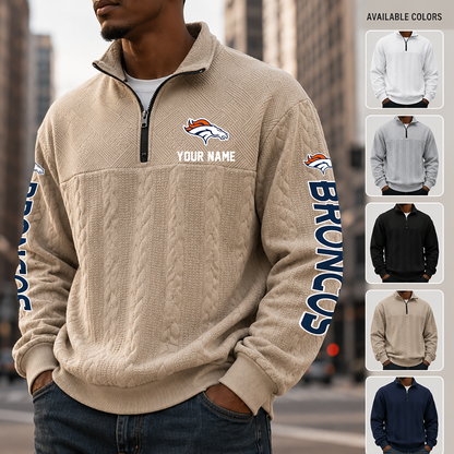 [TOUCHDOWN DEAL] NEW CUSTOMIZED NFL13 DVB DENVER BRONCOS MULTICOLOR QUARTER-ZIP SWEATSHIRT