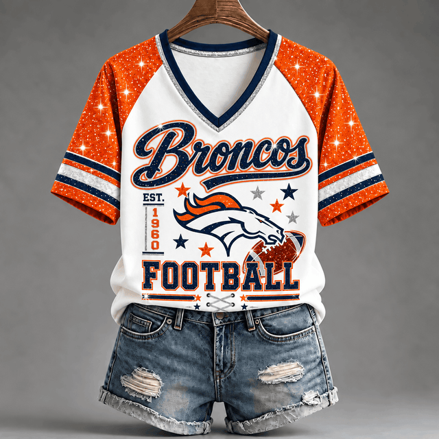[TOUCHDOWN DEAL] NEW CUSTOMIZED NFL13 DVB THE BRONCOS BUC-EE'S V-NECK FEMALE SHIRT
