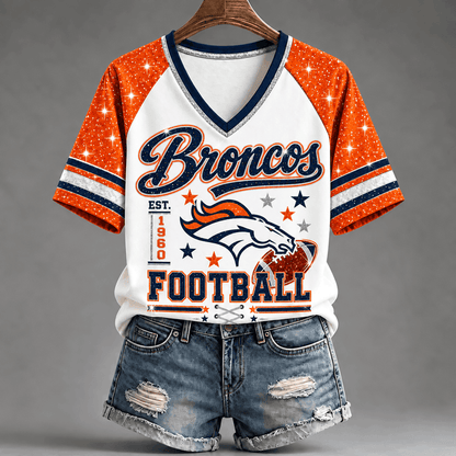 [TOUCHDOWN DEAL] NEW CUSTOMIZED NFL13 DVB THE BRONCOS BUC-EE'S V-NECK FEMALE SHIRT