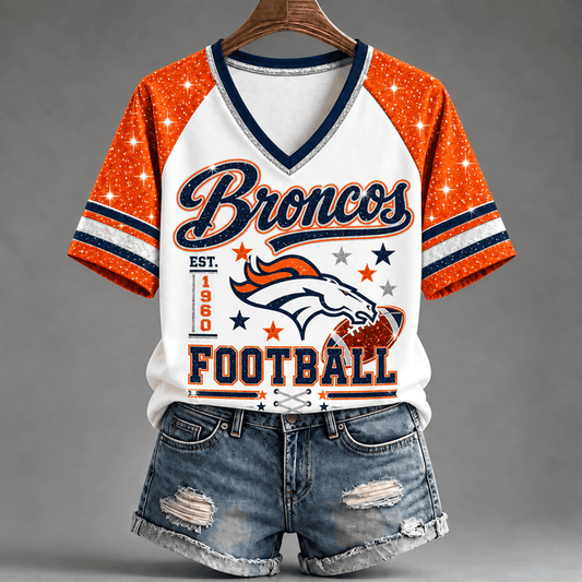 [TOUCHDOWN DEAL] NEW CUSTOMIZED NFL13 DVB THE BRONCOS BUC-EE'S V-NECK FEMALE SHIRT