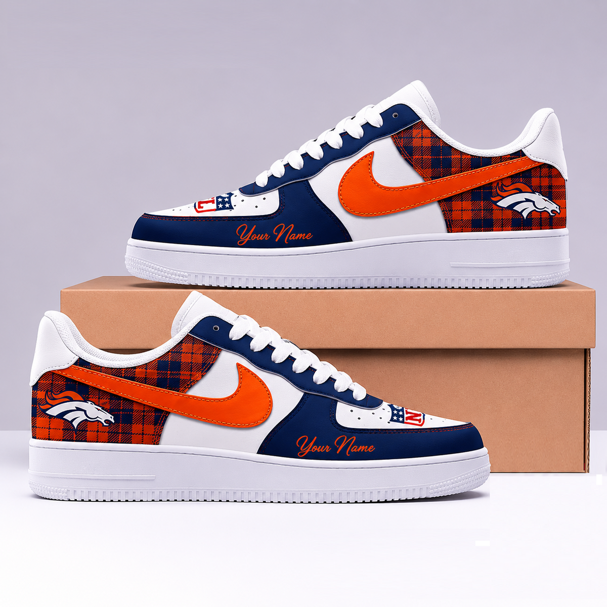 [TOUCHDOWN DEAL] NEW CUSTOMIZED NFL13 DVB DENVER BRONCOS AF1 SHOES