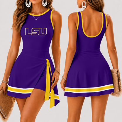 [FAN FAVORITE] NEW CUSTOMIZED NCAA MAM13 LST LSU TIGERS WOMEN'S SUMMER SKORT DRESS