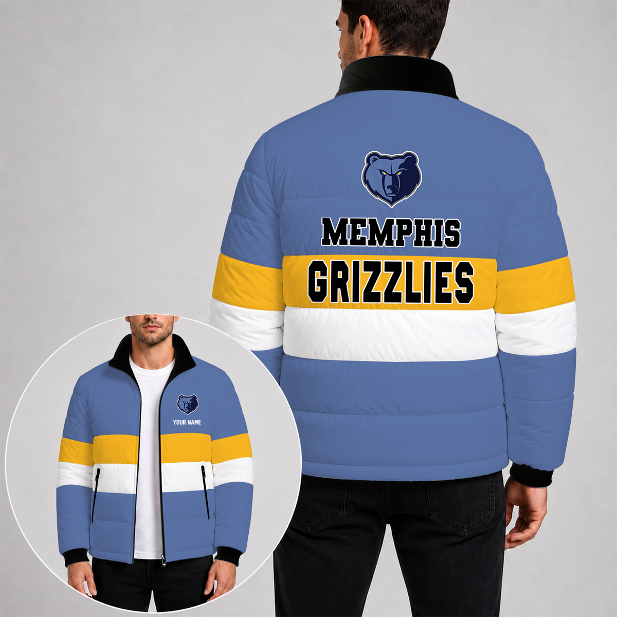[SLAM DUNK DEAL] NEW CUSTOMIZED NBA13 MGR THE GRIZZLIES PUFFER JACKET