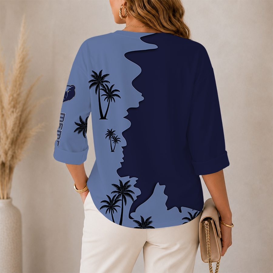 [HOT DEAL] NEW CUSTOMIZED NBA13 MGR MEMPHIS GRIZZLIES WOMEN'S V-NECK LONG SLEEVE SHIRT