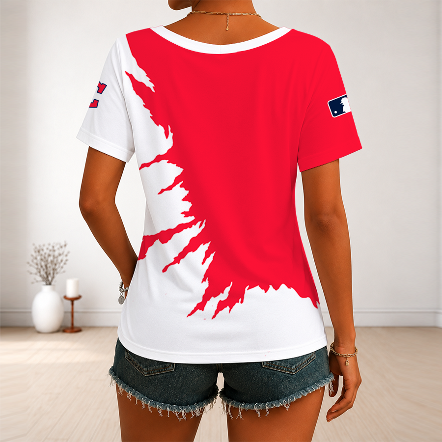 [HOMERUN DEAL] NEW CUSTOMIZED MLB13 CGS CLEVELAND GUARDIANS V-NECK FEMALE SHIRT