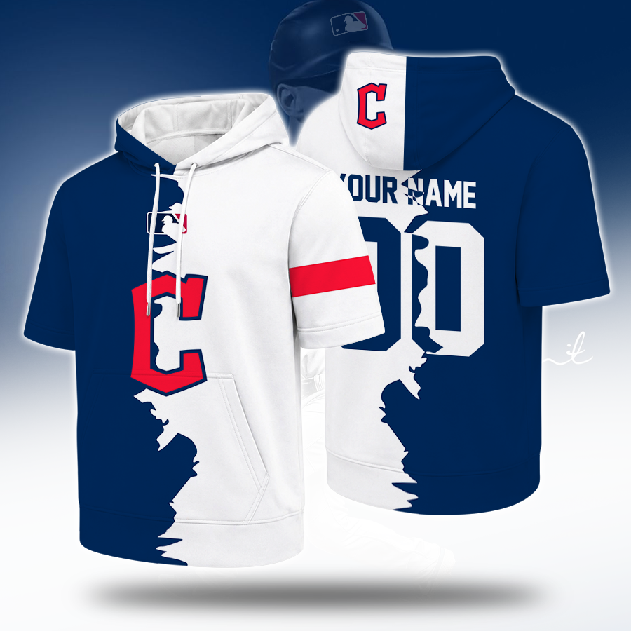 [HOMERUN DEAL] NEW CUSTOMIZED MLB13 CGS CLEVELAND GUARDIANS SHORT SLEEVE HOODIE