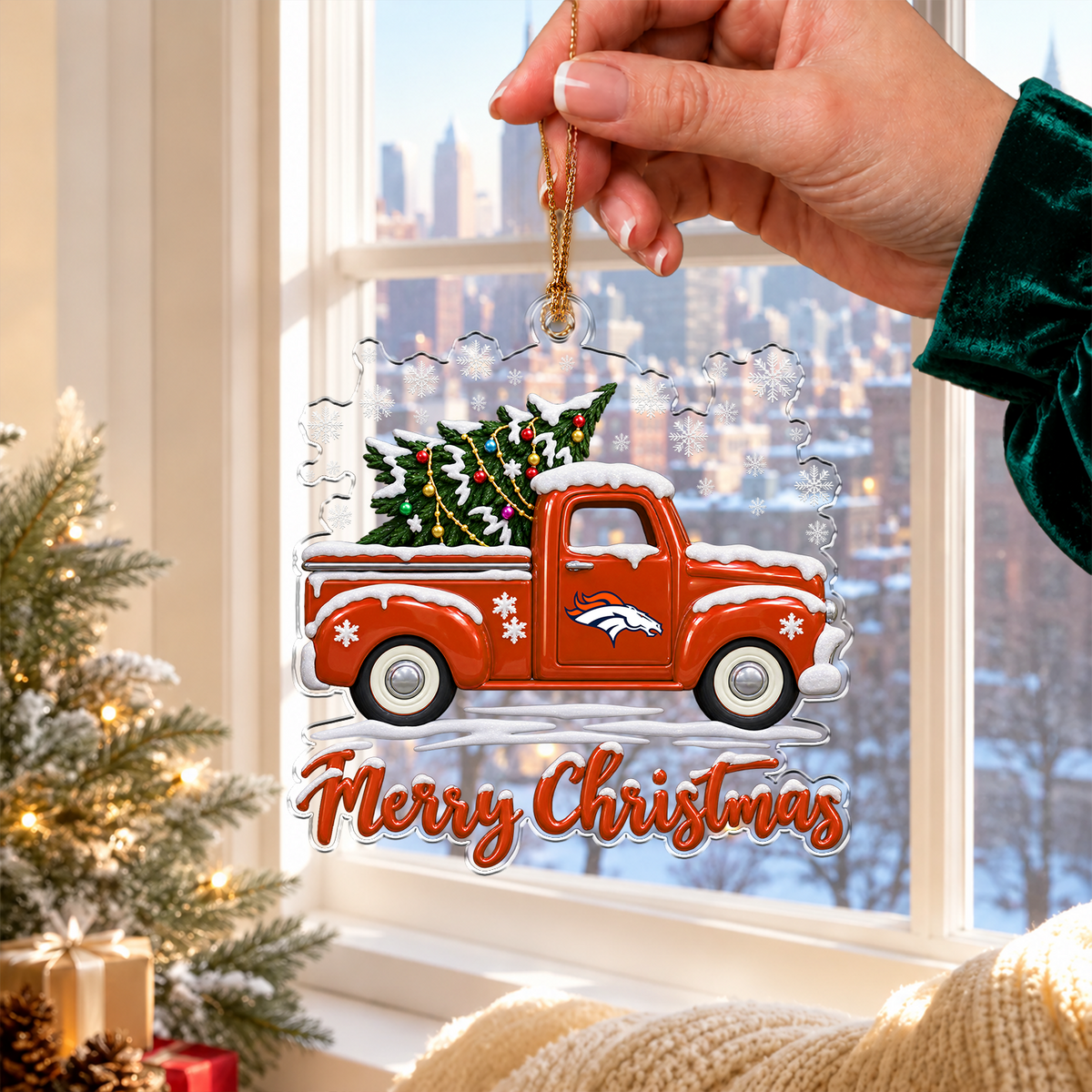 [TOUCHDOWN DEAL] NEW CUSTOMIZED NFL13 DVB DENVER BRONCOS CHRISTMAS ACRYLIC ORNAMENT