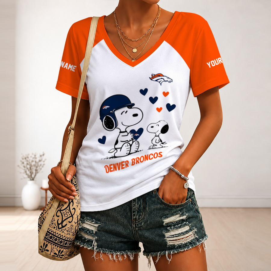 [TOUCHDOWN DEAL] NEW CUSTOMIZED NFL13 DVB DENVER BRONCOS V-NECK FEMALE SHIRT